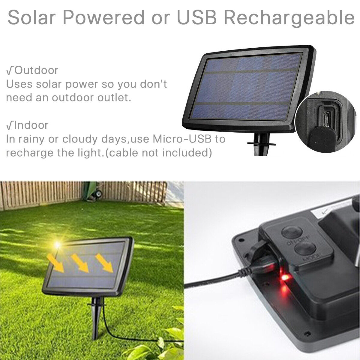 7.5M/25ft Solar String Ball Lights 25 Waterproof G40 LED Bulb 4 Modes for Garden