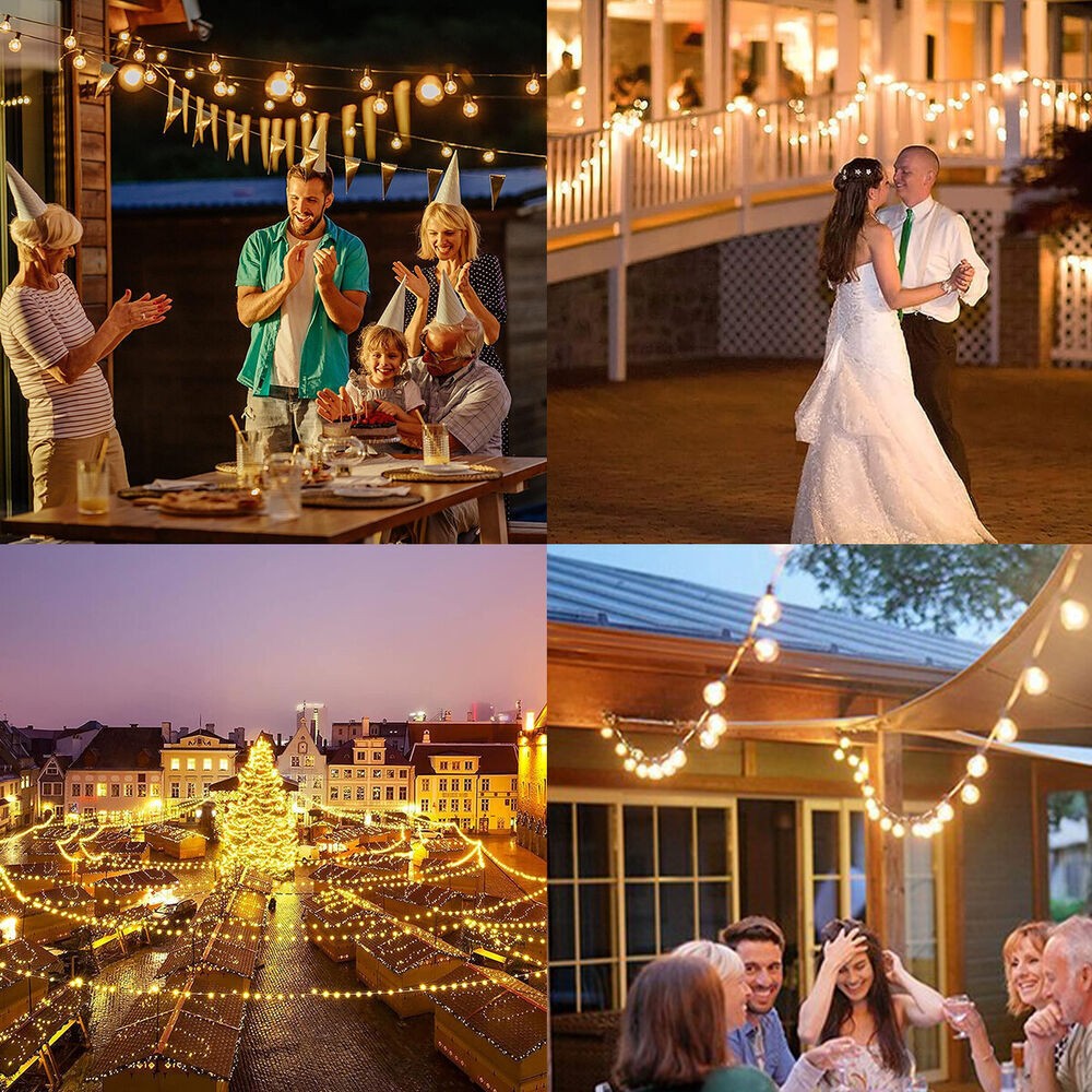 25FT Festoon Outdoor String LED Light Mains Powered 1W Bulbs（25Pcs）Garden Light