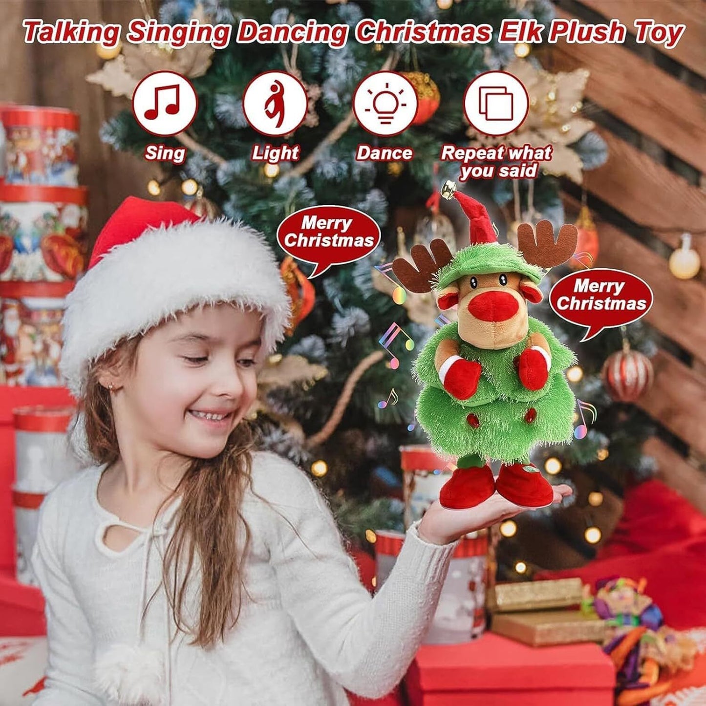 Music Bell Deer-Christmas Decorations Creative Music Toys For Child Xmas Gifts