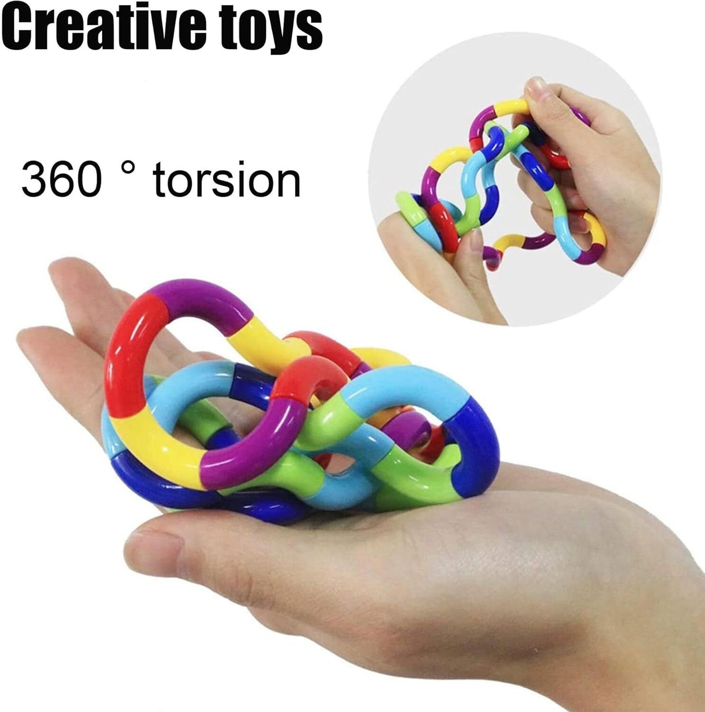 8 Pcs Tangle Fidget Toy Relax Anxiety Stress Twist Fiddle ADHD Sensory Aid Kids