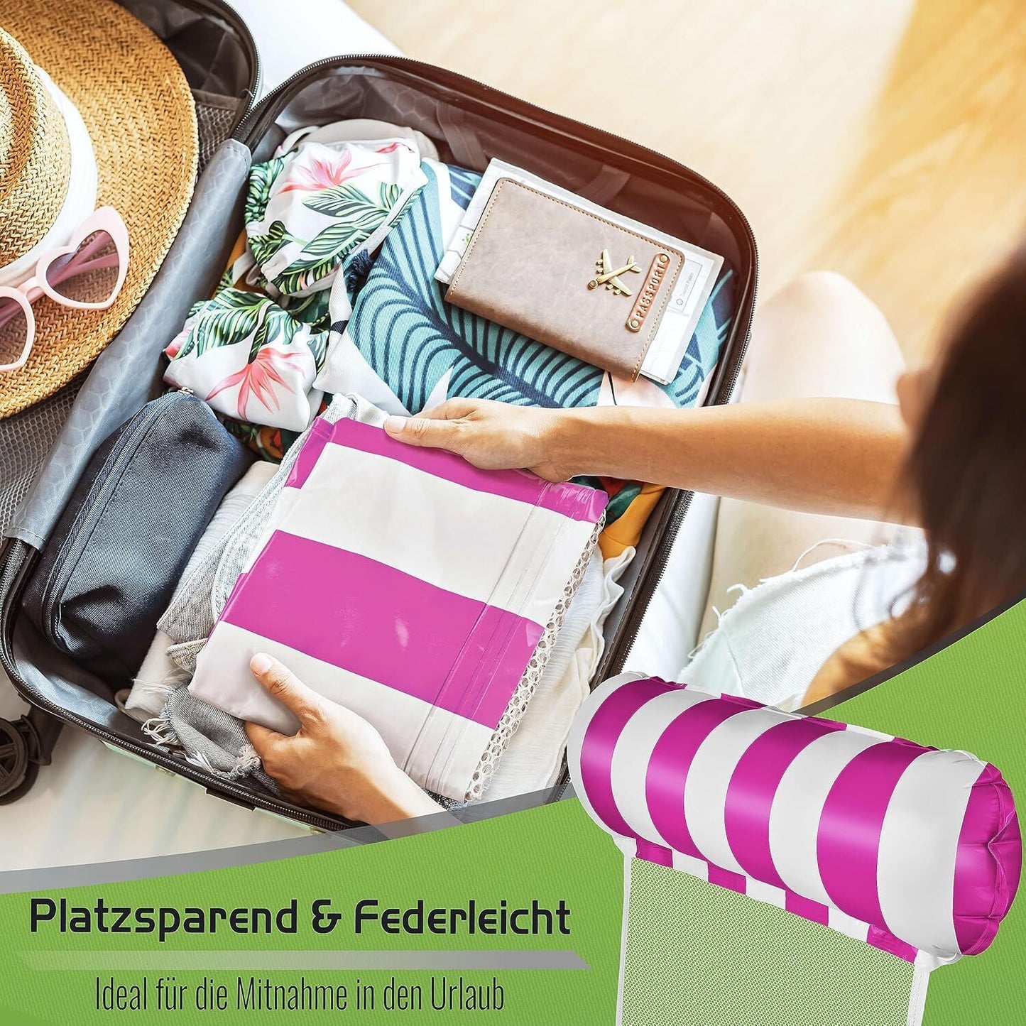 Water Hammock Float Lounger Swimming Pool Inflatable Recliner Air Mattress Chair