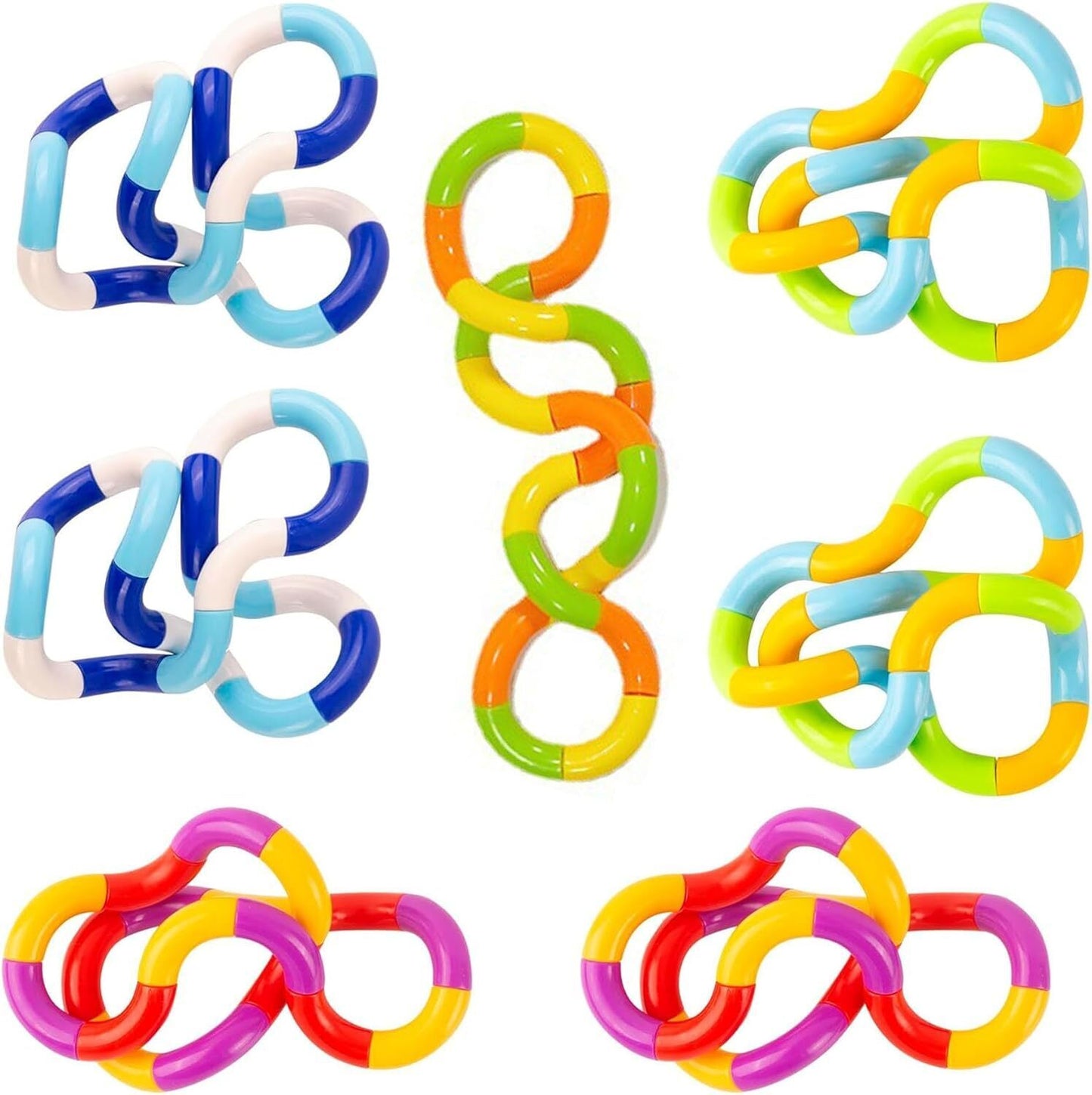 8 Pcs Tangle Fidget Toy Relax Anxiety Stress Twist Fiddle ADHD Sensory Aid Kids