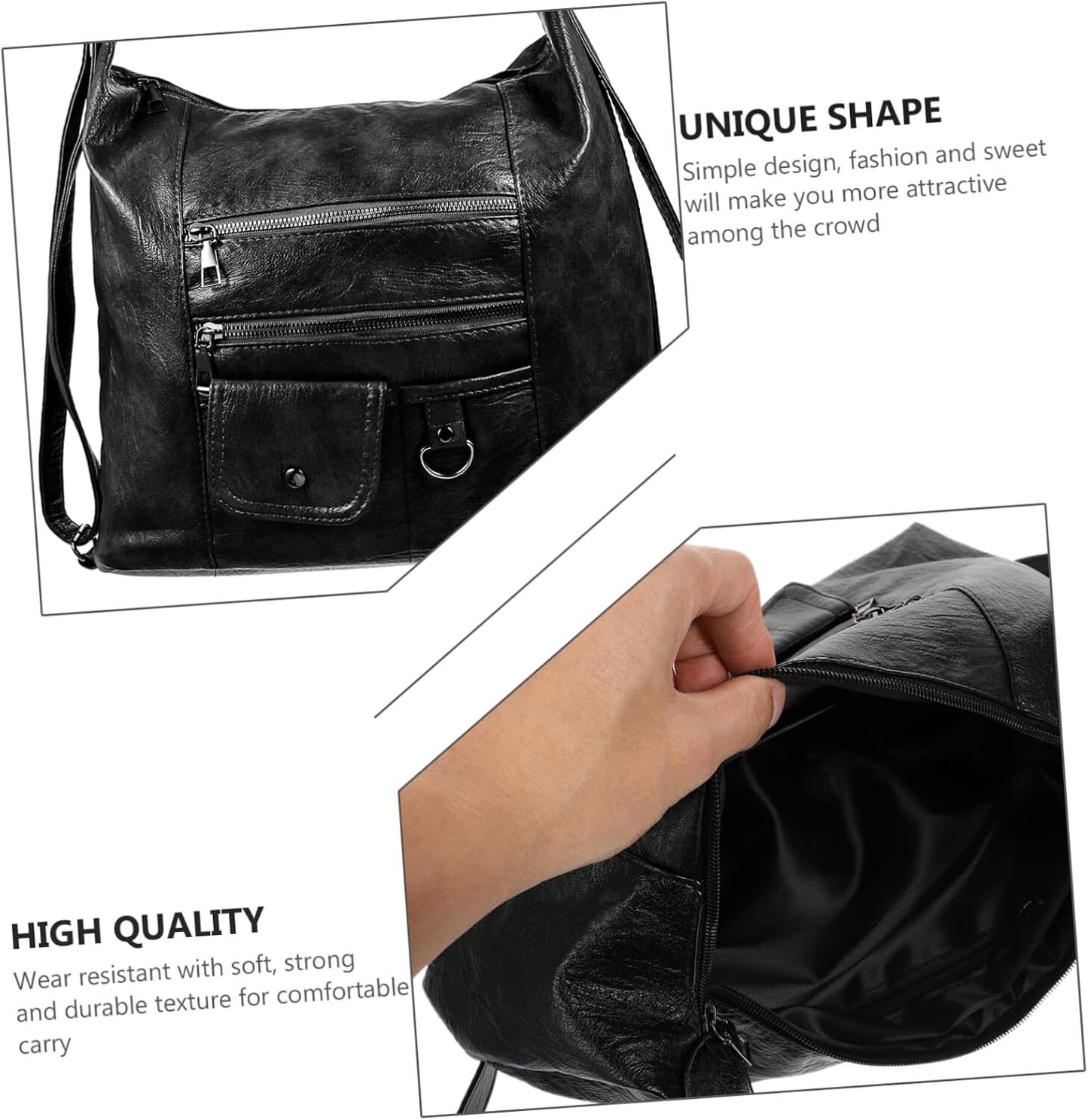 Pu Women's Bag Fashion Retro Design Handbag Simple Girl Backpack Lady Pouch