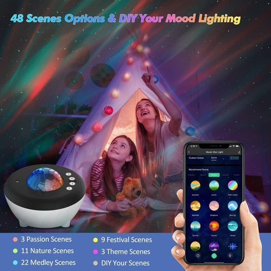 10 Types Projector Smart Night Light Projector +White Noise Sound Machine Remote
