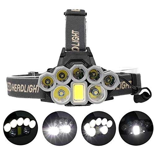 LED Headlamp 5*XPE 2*XML-T6 LED Lamp Beads Waterproof Headlight Power 6000LM
