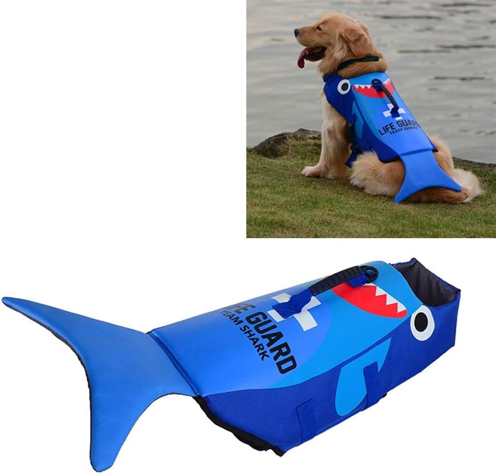 Cartoon Dog Life Jacket, Adjustable High Visibility Easy Grab Float Coat,S to XL