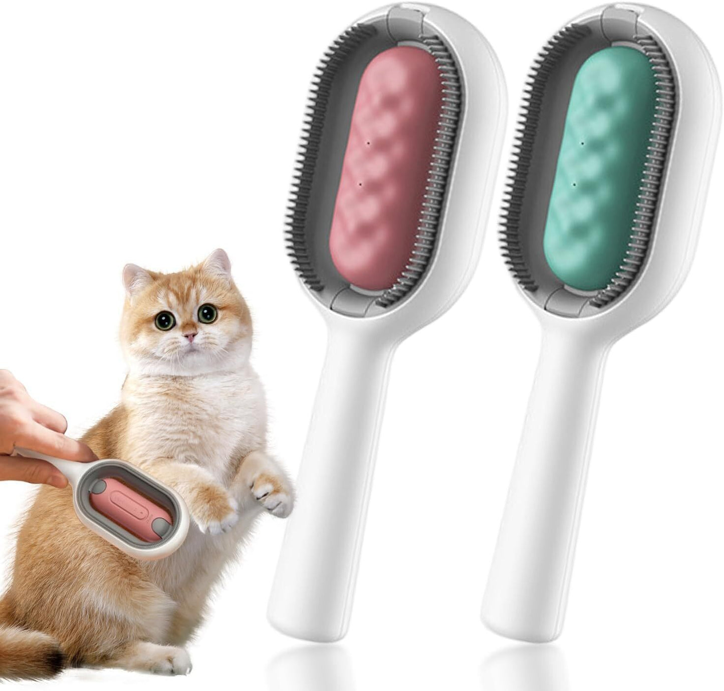 2Pack Cat Brush, Pet Cleaning Brush, Massage Care Hair Removal Comb w/Water Tank
