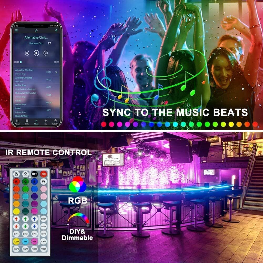 LED Strip Lights 5m RGB Colour Changing Tape With Remote For kitchen Cabinet, TV