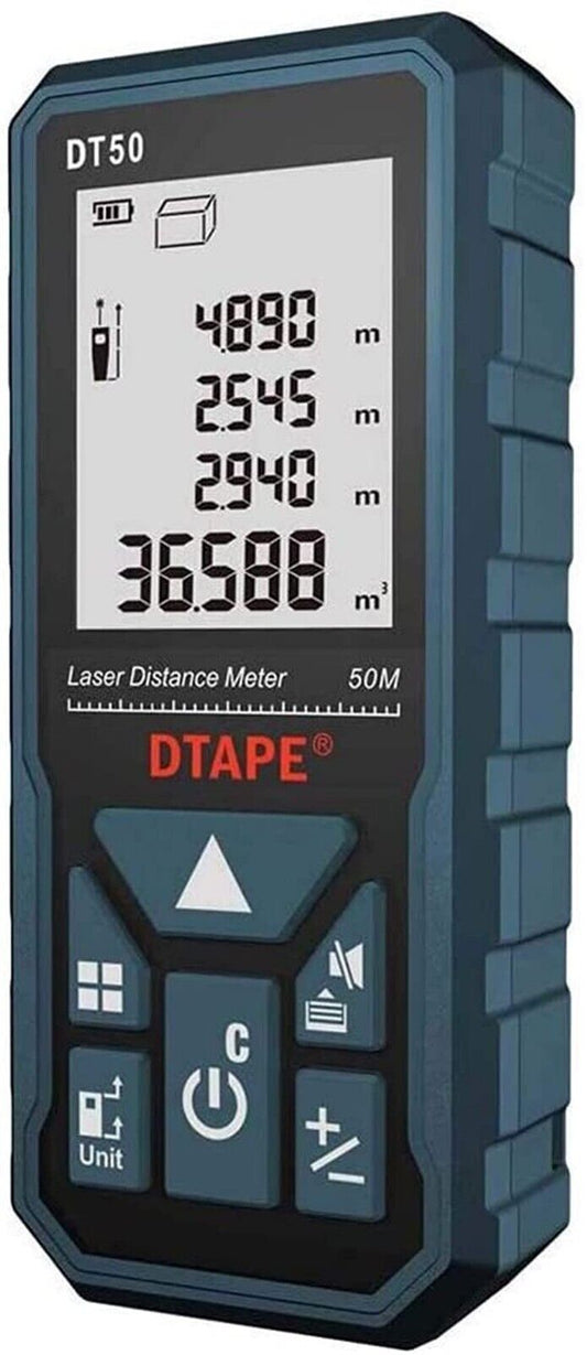 Laser Distance Meter 50M/165ft，Handle Digital IP54 Shockproof Laser Measure