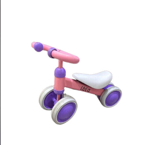 Balance Bike for 1-3 Years Old 4 Wheels Safe No Pedal First Training Gift PINK