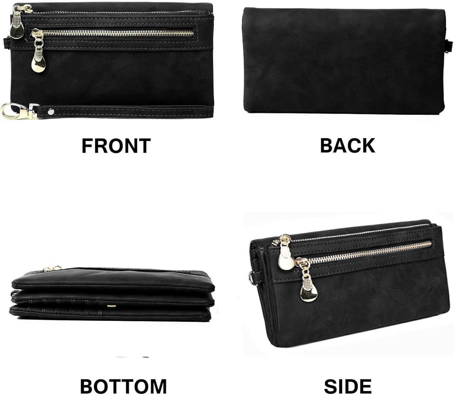 Long Women Purse Multiple Card Slots Wallets Small Clutch Bags Soft Leather