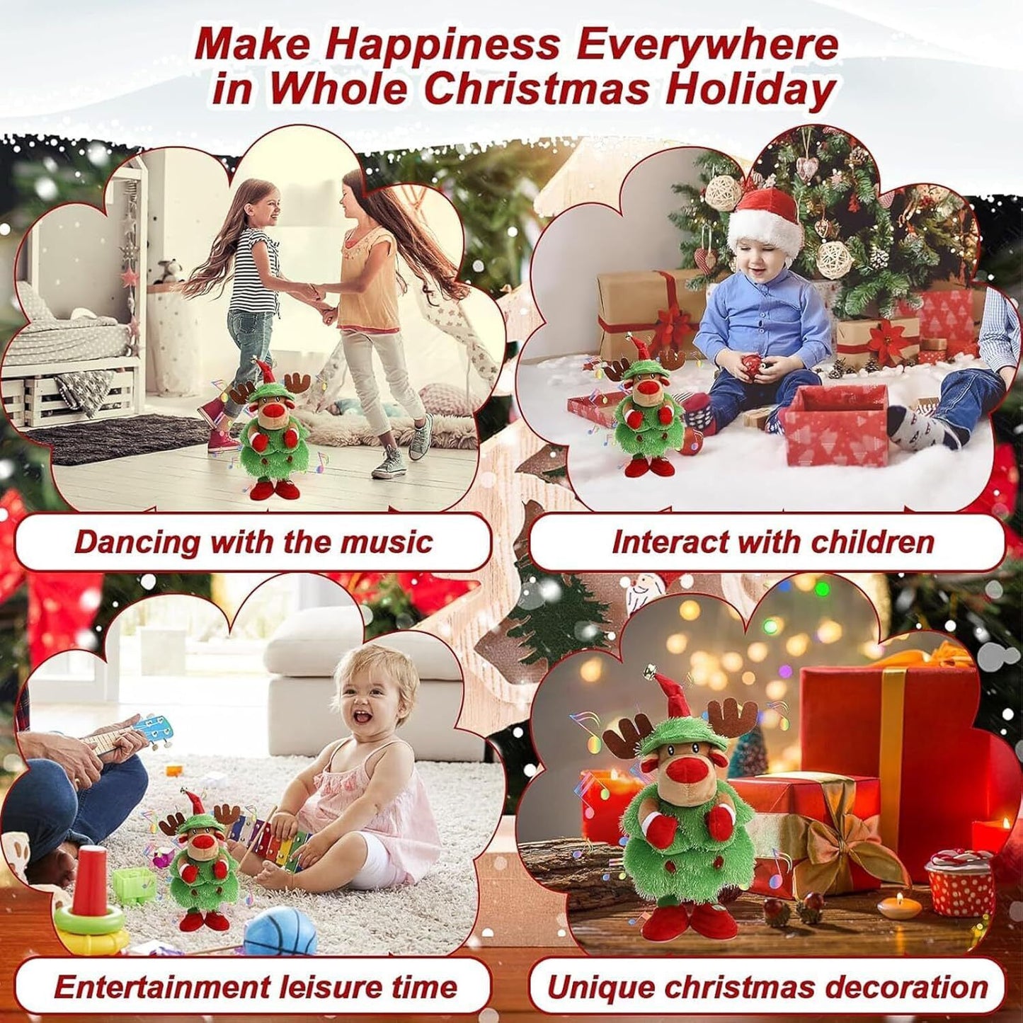 Music Bell Deer-Christmas Decorations Creative Music Toys For Child Xmas Gifts