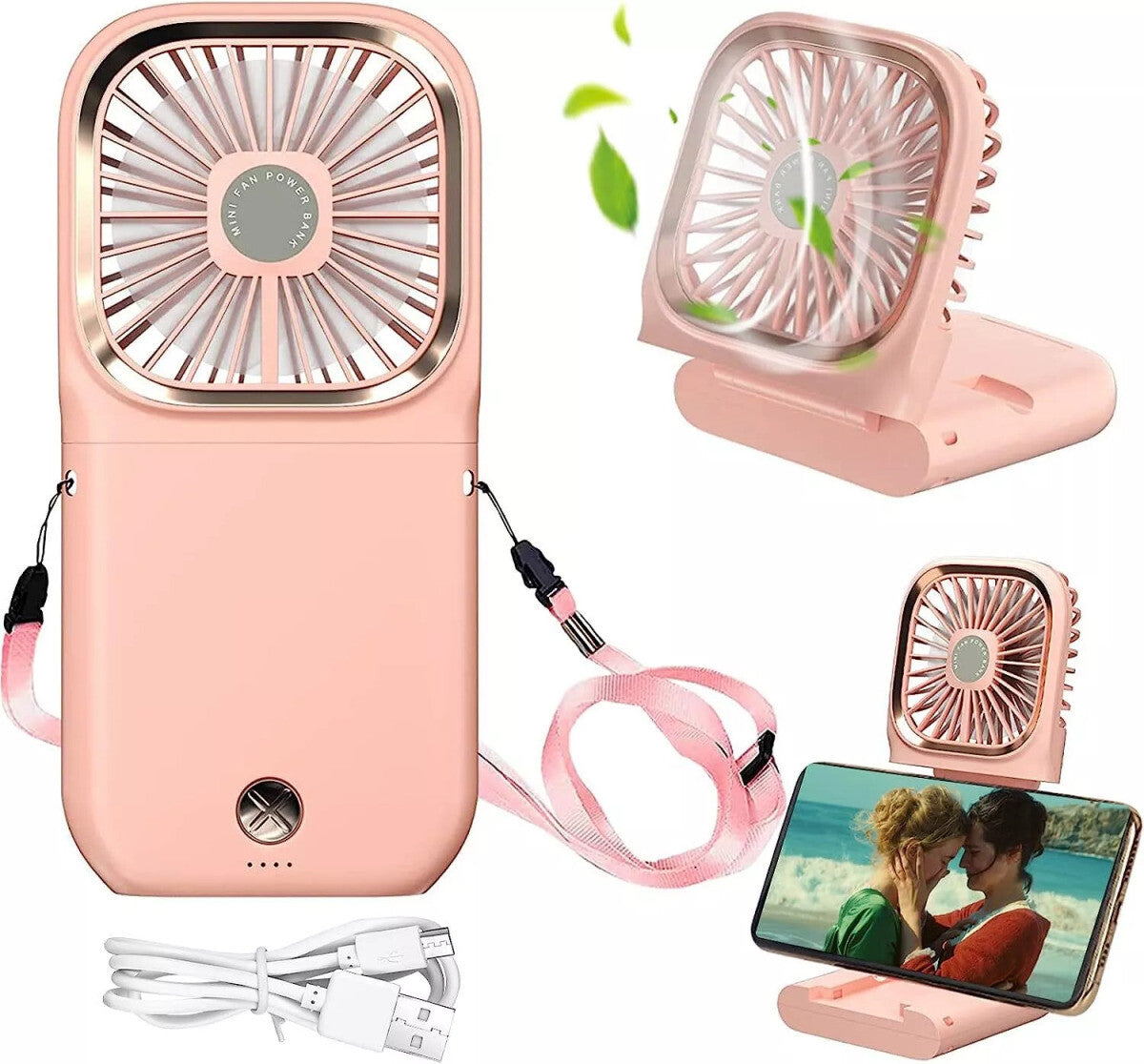Mini Hand-held Fan， Portable Folding Desk Fan ，Cooler Cooling USB Rechargeable